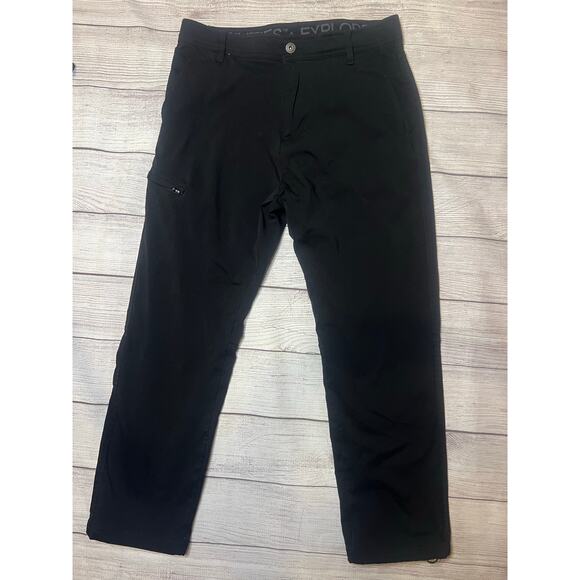 Gerry Men’s Black Fleece-Lined Softshell Pants 32x30 Adjustable Hem Excellent - Picture 1 of 8